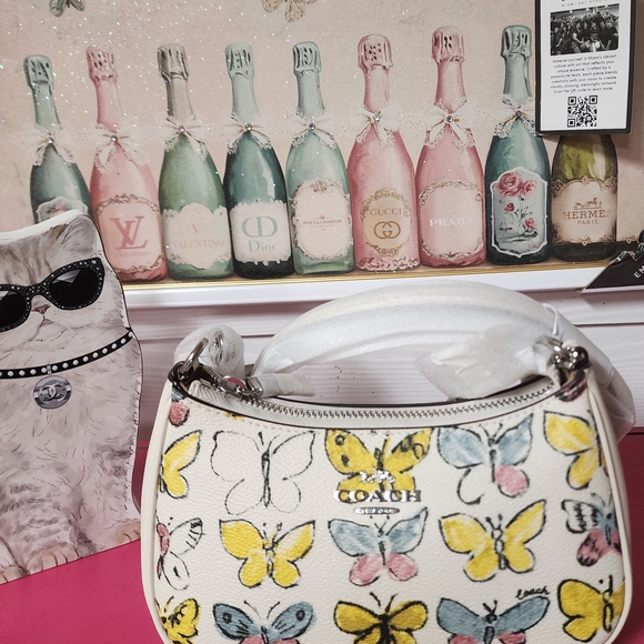 Coach Handbags - Coach Multicolor Butterfly Print Shoulder Bag